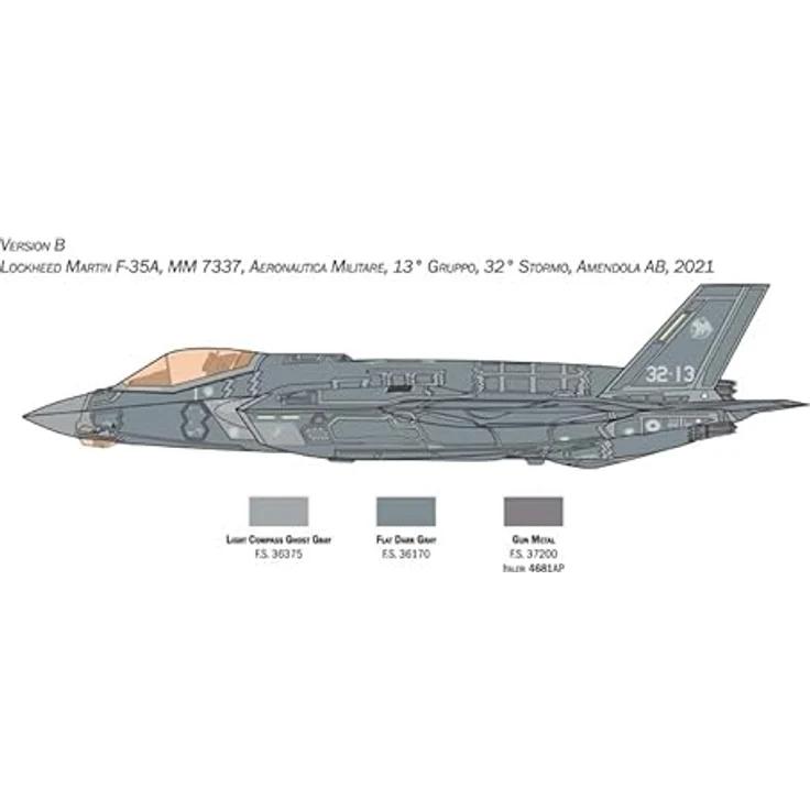 Italeri 1464S 1:72 F-35A (Beast Mode) - Modellbau, Bausatz, Standmodellbau, Basteln, Hobby, Kleben, Plastikbausatz, detailgetreu, Unlackiert – Bild 3