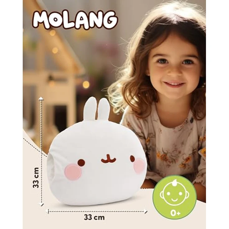 NICI Handmuff Molang 33x33x10cm - Flauschiger Kinder Muff mit Molang Gesicht für Mädchen, Jungen & Babys, Handwärmer ideal für kalte Tage, Weiß – Bild 2