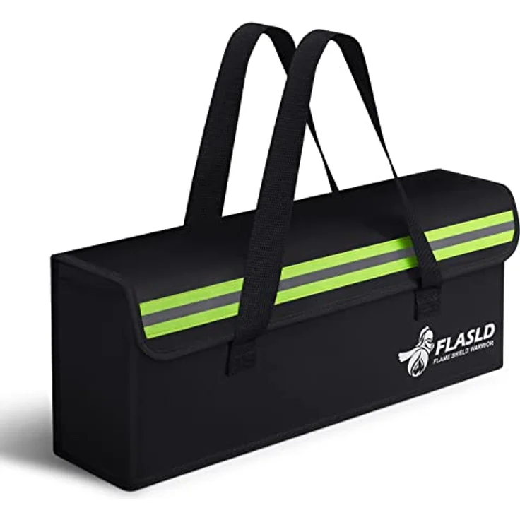 FLASLD E-Bike Akku Tasche, Feuerfest und Explosionsgeschützt, Lipo Safe Bag für Lagerung, Ladung und Transport, Extra Groß 49 x 11 x 18 cm – Bild 1