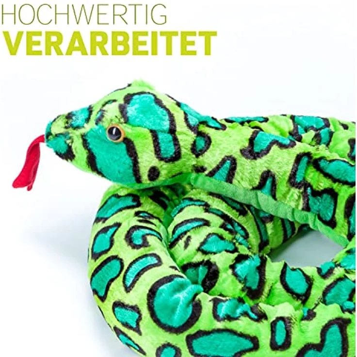 Home-Flair Plüschtier Schlange, Kuscheltier und Zugluftstopper, 250 cm, grün – Bild 4