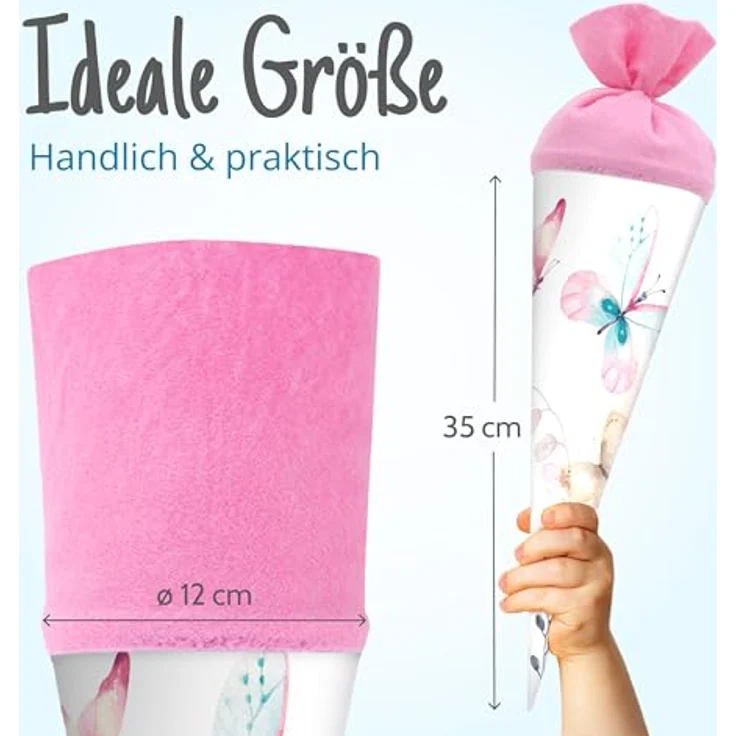 itenga Geschwister Schultüte 35cm Schmetterling mit Filzverschluss kleine Tüte Geschenkverpackung Einschulung Schulanfang – Bild 4