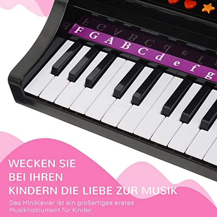 Kinderklavier inklusive Hocker (Farbe: schwarz) - Preisvergleich – Bild 6