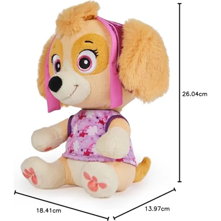 Spin Master SPIN Psi Patrol Kuscheliger Schläfer Skye 6070311, Plüschtier mit umwandelbarer Piloten-Uniform und Schlafanzug – Bild 6