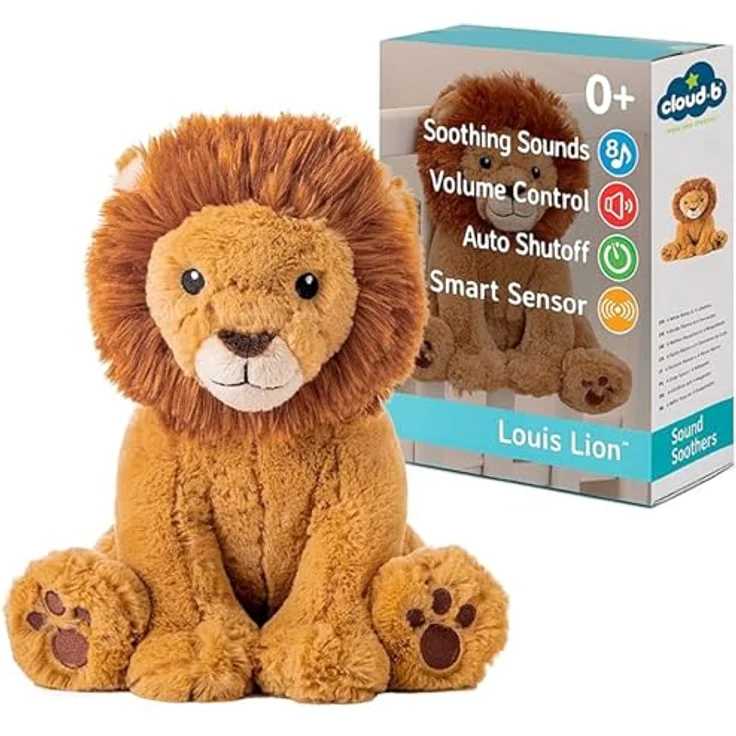Cloud B Louis Lion™ Smart Sensor, Soundmaschine mit weißem Rauschen, 8 beruhigende Klänge, einstellbare Lautstärke, automatische Abschaltung, kuscheliges Stofftier – Bild 1