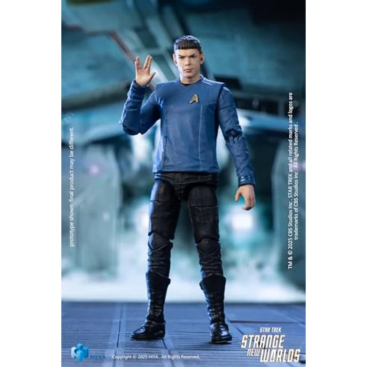 Hiya Toys Star Trek Strange New Worlds Exquisite Mini Series Actionfigur 1/18 Spock, 11 cm, detailreiche Figur mit Zubehör in Fensterbox – Bild 2