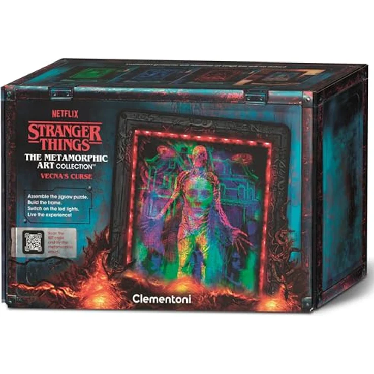 Clementoni Stranger Things Metamorphic Art Collection Vecna, 520 Teile Puzzle mit beleuchtetem RGB-Rahmen, offizielles Merch-Set für Fans & Sammler, ideal als Deko & Geschenk – Bild 1