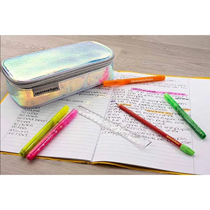 Eberhard Faber 551404 Textmarker mit Keilspitze, in Neon Farben mit Glitzer, 4er Etui, bunt – Bild 5