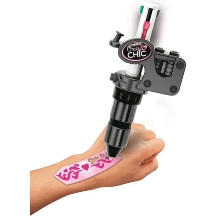 Clementoni® Kreativset Crazy Chick, Tattoo-Studio mit Körperstift, Schablonen und Tattoo-Buch, fördert Kreativität und Geschicklichkeit – Bild 7