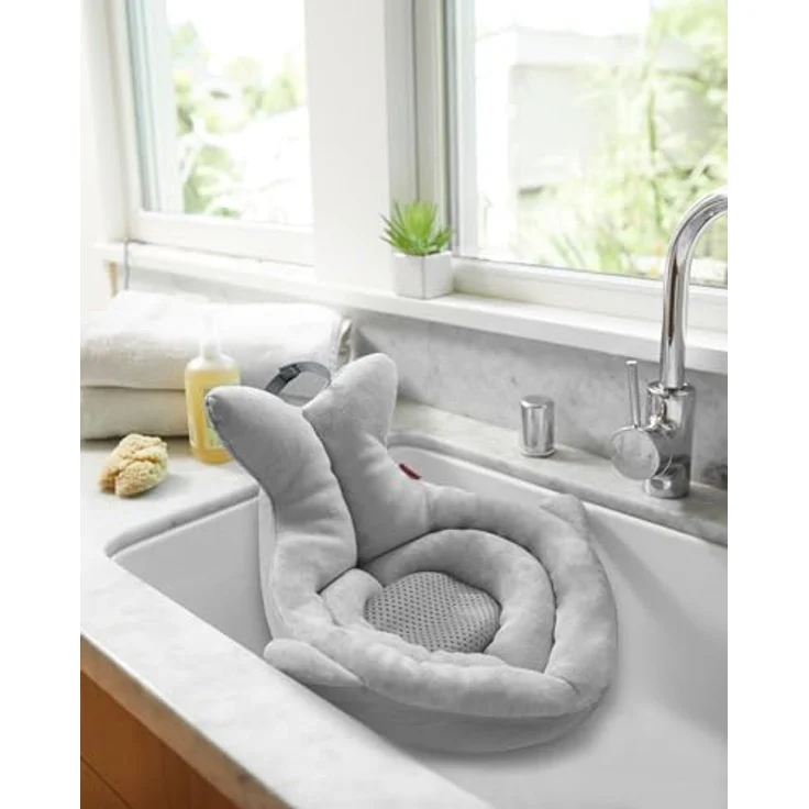 Skip Hop Moby Gepolsterte Waschbecken-Badewanne, Soft Babybadewanne, grau, PVC-frei, phthalatfrei – Bild 3