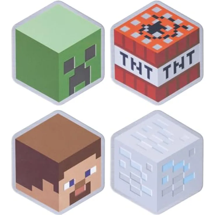 Paladone Minecraft Untersetzer 4er-Pack, Metall, mit ikonischen Motiven, offizielles Lizenzprodukt