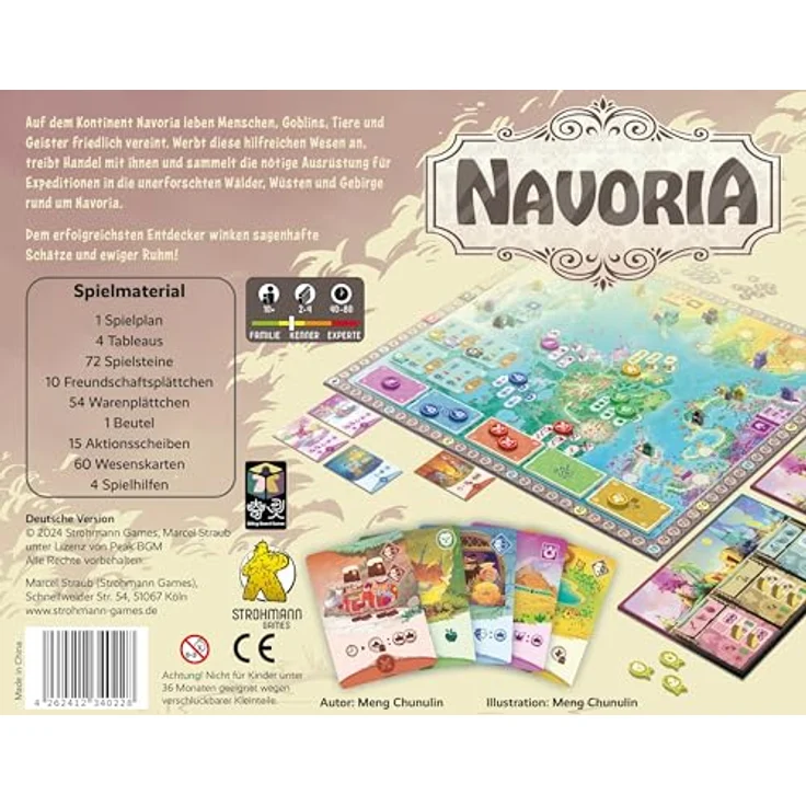 Strohmann Games Navoria, Grundspiel und Kennerspiel für 2-4 Spieler, strategisches Abenteuer ab 10 Jahren, Spieldauer 40-80 Minuten, Deutsch – Bild 3