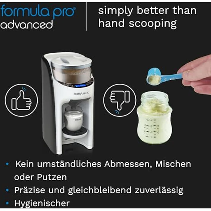 Baby Brezza Babynahrungszubereiter Formula Pro Advanced Vorteils Set, inkl. zusätzlichem Milchpulvertrichter, 30 Sekunden Zubereitung in verschiedenen Farben - Preisvergleich – Bild 6