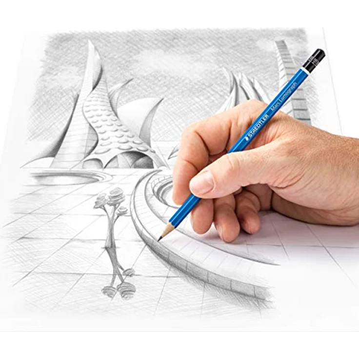 STAEDTLER Zeichenbleistift Mars Lumograph, Härtegrad HB, 12 Bleistifte in Faltschachtel, 100-HB, hohe Qualität, bruchfest, spezielle Minenrezeptur, Sechskantform, von Staedtler – Bild 4