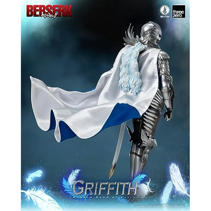 threezero Berserk Actionfigur 1/6 Griffith (Reborn Band of Falcon), 30 cm, mit 40 Gelenkpunkten, abnehmbarem Umhang und Zubehör – Bild 4