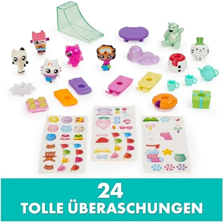 Gabby's Dollhouse, Adventskalender mit 24 Überraschungen, Figuren, Aufklebern und Puppenhaus-Zubehörteilen, Geschenk für Kinder ab 3 Jahren – Bild 4