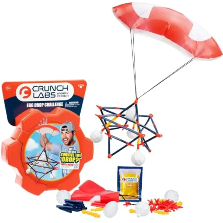 CRUNCH LABS CrunchLabs by Mark Rober Eierfall-Challenge Experimentierset mit wiederverwendbarer Eierschale und Eidotter-Schleimfüllung