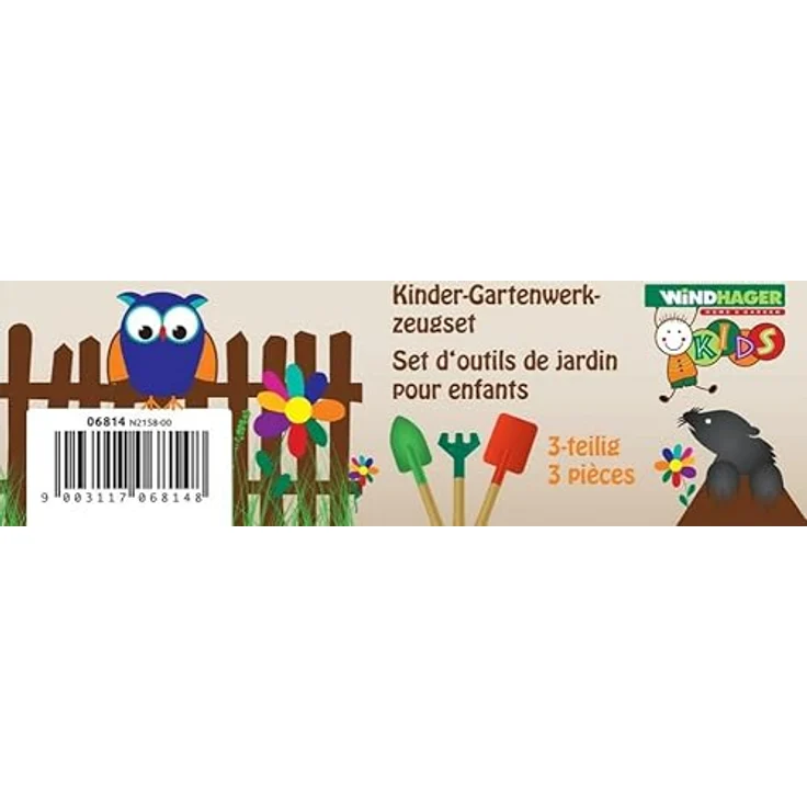 Windhager Kinder-Schaufel Set 3-teilig mit Rechen, grün/rot - kindgerechte Werkzeuge für kleine Gärtner – Bild 4