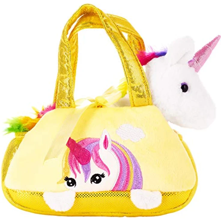 Regenbogen Plüsch Einhorn in Handtasche - 20 cm - Kuscheltier in Tasche – Bild 2