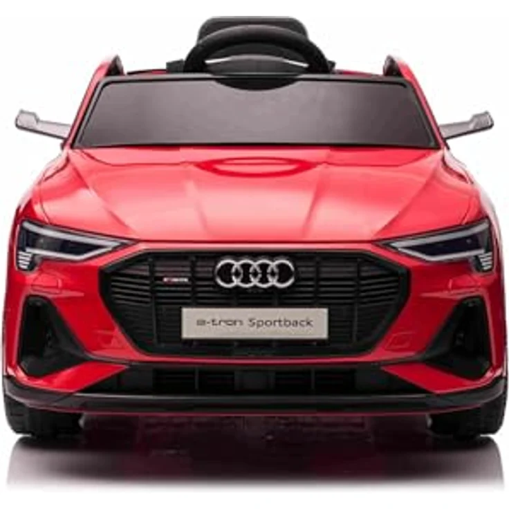 Beneo Motors Elektrisches Kinderauto Audi E-tron Sportback 12V, rot, mit breitem Einzelsitz, Dreipunkt-Sicherheitsgurt, 2,4 GHz Fernbedienung, USB/AUX-Eingang, Federung und LED-Beleuchtung – Bild 3