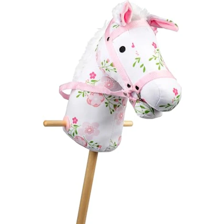 Bigjigs Toys Steckenpferd, geblümt, Höhe 970mm, geeignet für 3+ Jahre, aus hochwertigen Werkstoffen – Bild 5