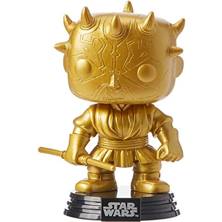 Funko Star Wars 43020 Funko Pop! Movies Gold Edition Darth Maul Vinyl Figur, 9cm, Gold Metallic Exclusive – Bild 1