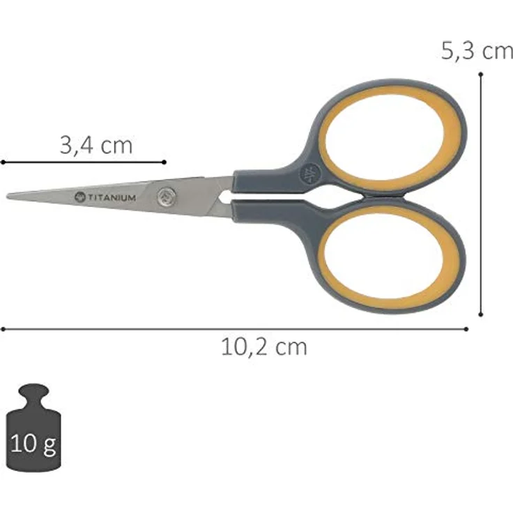 ACME - Titanium Super Schere 10 cm lang softgrip Silhouettenschere grau gelb - Preisvergleich – Bild 4