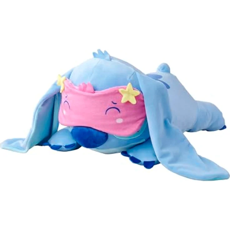 Simba Disney Snuglets Wellbeing Plüschfigur Stitch liegend 40 cm mit Schlafmaske und Zusatzgewicht 1500 g, geeignet ab den ersten Lebensmonaten – Bild 1