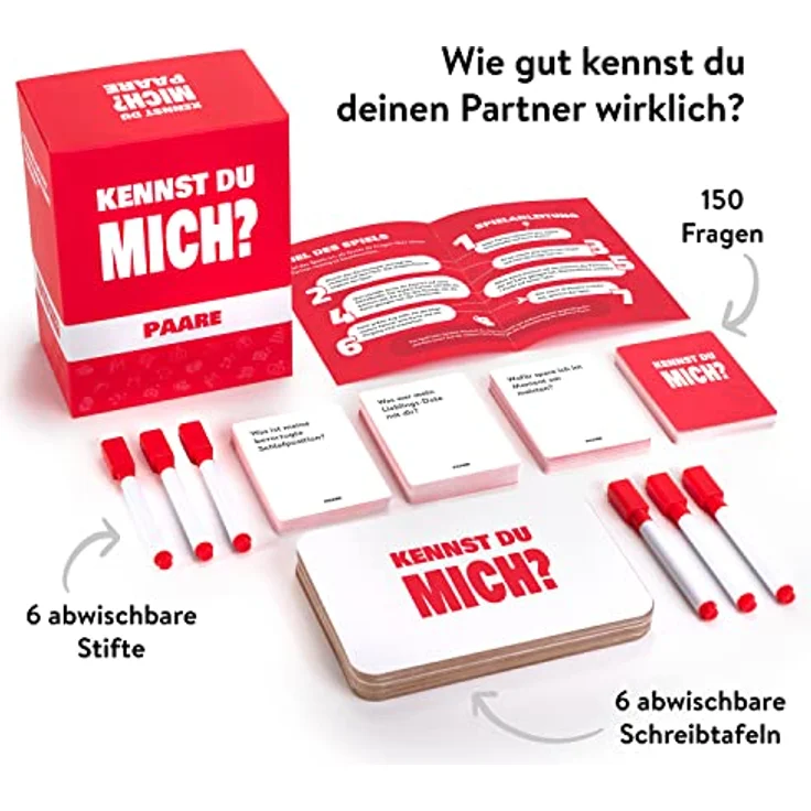 The World Game Kennst du Mich Paare, Fragenspiel und Kartenspiel für Paare auf Deutsch, 150 Fragen, für 2-6 Spieler, ideales Geschenk für Valentinstag oder Jahrestag – Bild 2