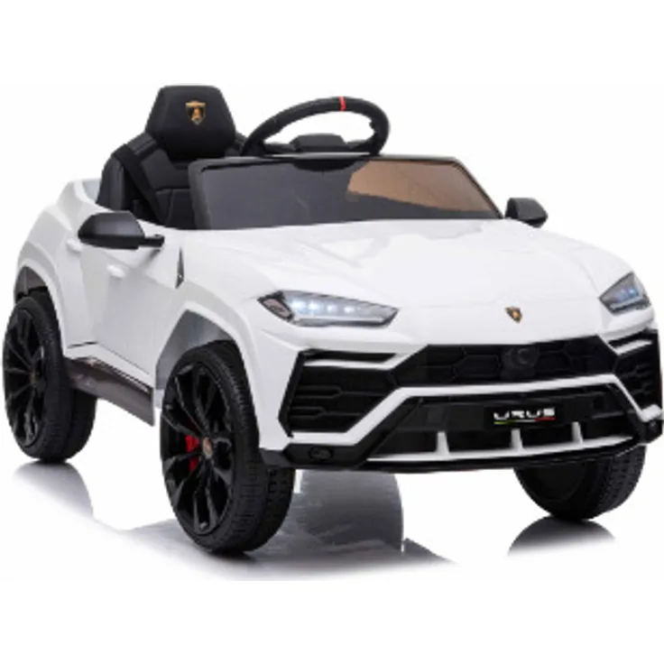 BoGi Lamborghini Urus Kinder Elektroauto, 12V Sportwagen mit 2x 35W Motoren, Weiß, für 1,5-5 Jahre