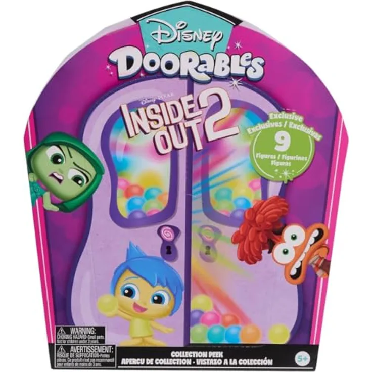 Just Play Disney Doorables Alles Steht Kopf 2 Collection Peek, 9 Exklusive 3,8 cm große Sammelfiguren, Kinderspielzeug ab 5 Jahren