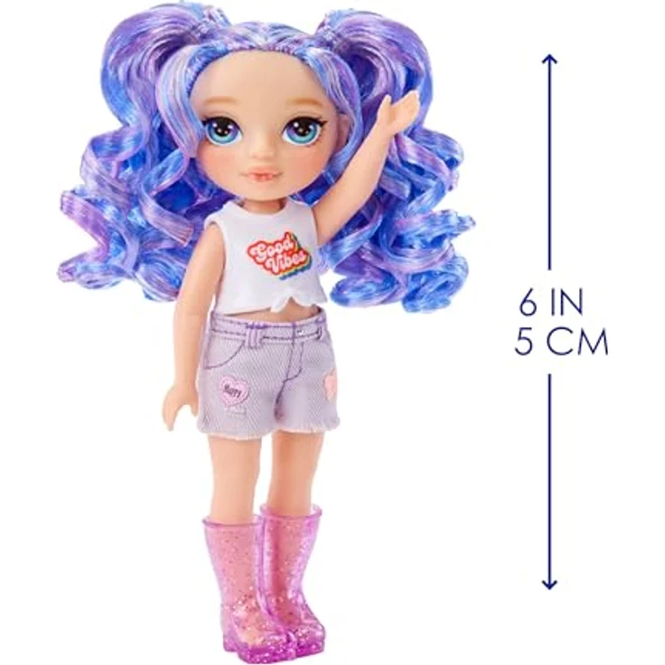 Rainbow High Anziehpuppe Rainbow High Littles Dolls - Amethyst (Purple) - Modepuppe mit lila Haaren und süßem Miniatur-Haustier – Bild 3