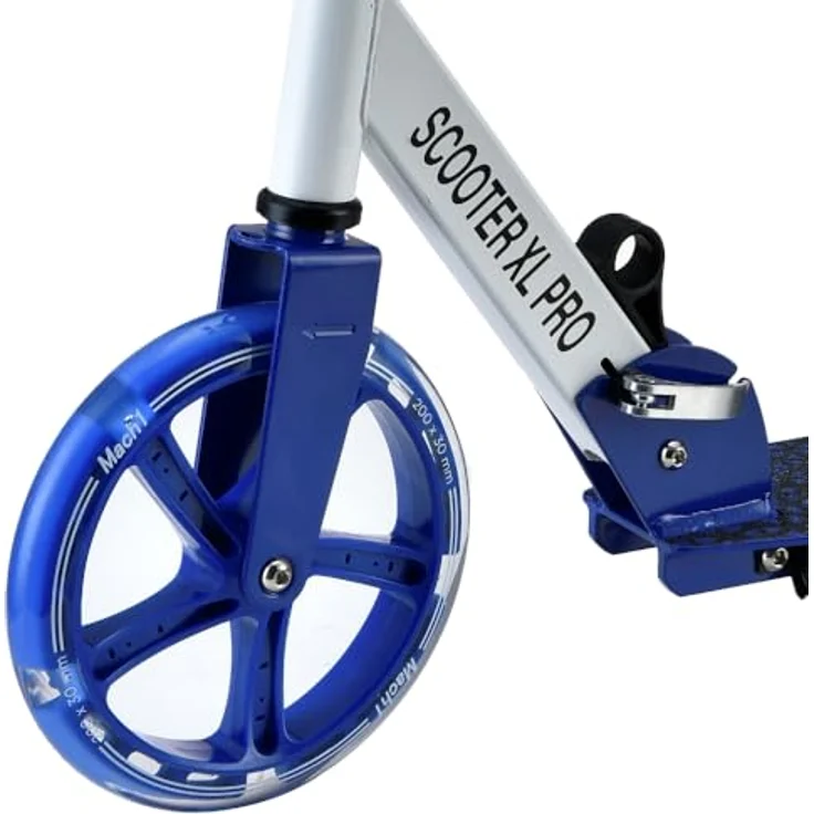 Mach1 Cityroller Kick Scooter ALU mit 200mm XXL Wheel Rollen, Tragfähigkeit 100kg, klappbar, mit LED Rollen verfügbar – Bild 3