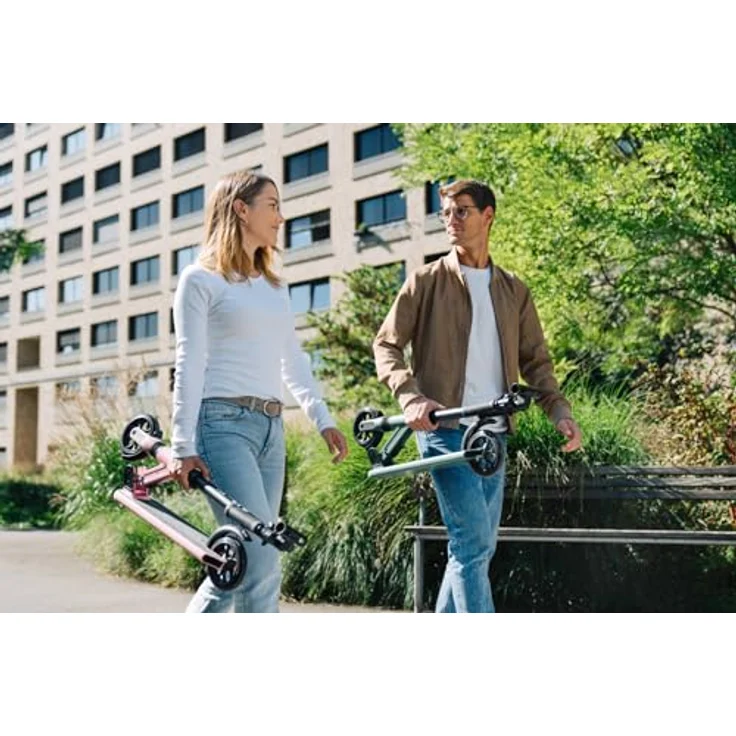 Micro Scooter micro sprite suspension, robuster Roller mit Vorderradfederung, für Kids, Teens und Erwachsene, silber – Bild 9