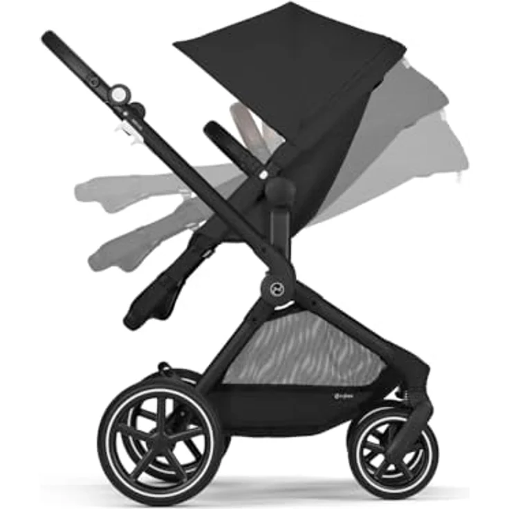 CYBEX Gold Kinderwagen EOS Lux 2-in-1, Reisesystem, Ab Geburt bis 22 kg (ca. 4 Jahre), Moon Black - Preisvergleich – Bild 4