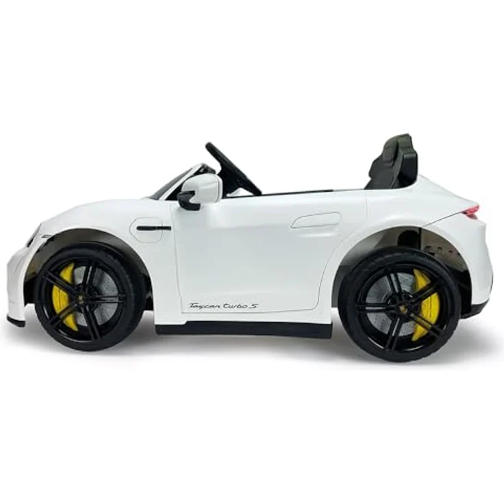 INJUSA Elektroauto Porsche Taycan 12 V, mit Rückwärtsgang, Fernbedienung, Lichtern und Geräuschen, für Kinder 2-4 Jahre, Weiß – Bild 2