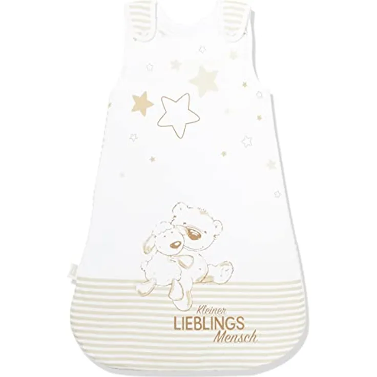 Herding Baby Best Baby-Schlafsack, Kleiner Lieblingsmensch Motiv, 70 cm, Seitlich umlaufender Reißverschluss und Druckknöpfe, Weiß