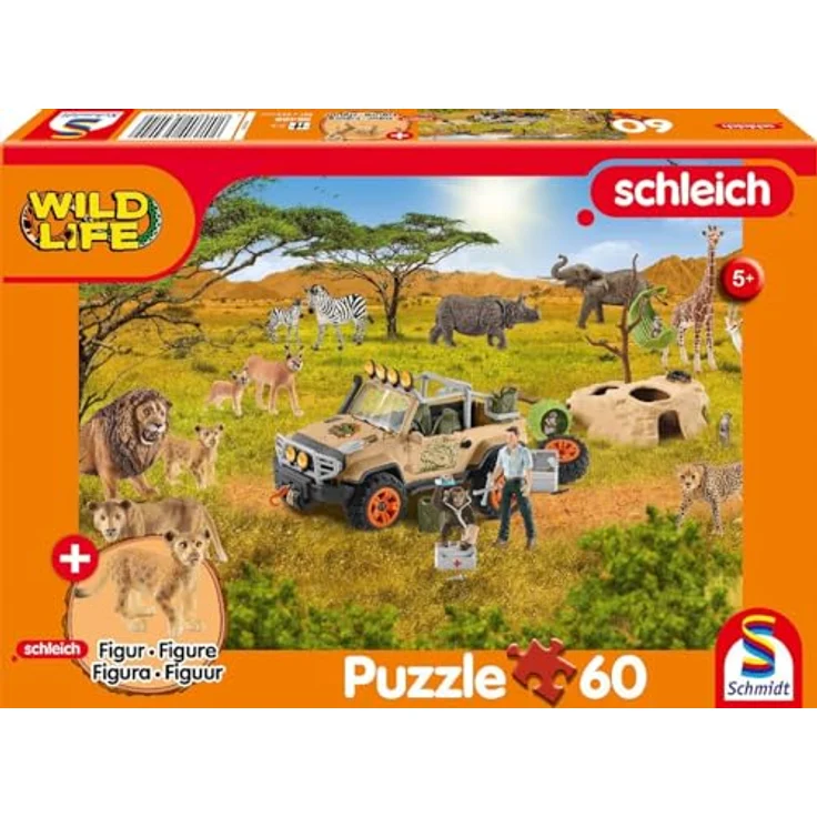 Schmidt Spiele 56466 Wild Life Kinderpuzzle, 60 Teile mit Löwenjunge Figur, 36,1 x 24,3 cm, für Kinder ab 5 Jahren – Bild 1