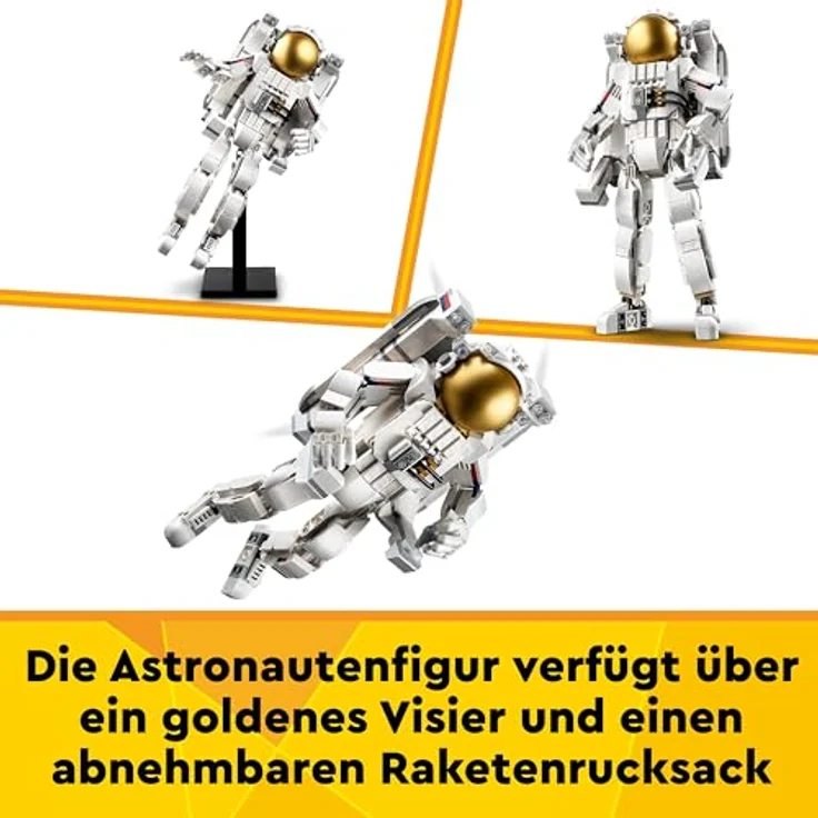 LEGO Creator 3in1 Astronaut im Weltraum Spielzeug, Modellbausatz mit Hund und Raumschiff für Kinder, Kinderzimmer-Deko, kreatives Geschenk für Jungs und Mädchen ab 9 Jahren 31152 – Bild 3