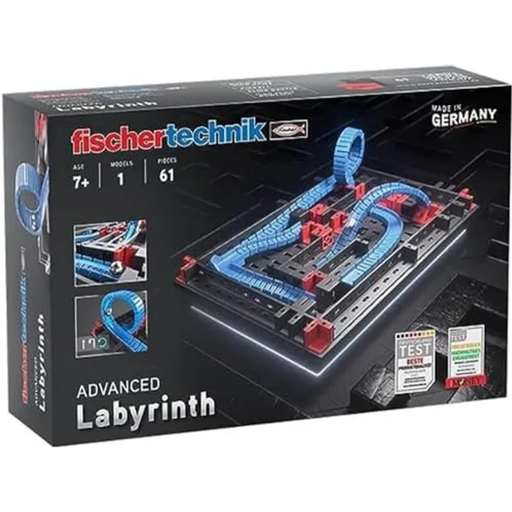 fischertechnik 569016 Advanced Labyrinth / Kugelbahn für Kinder ab 7 Jahre, Konstruktionsspielzeug mit Balance Ball, Schwarz - Preisvergleich