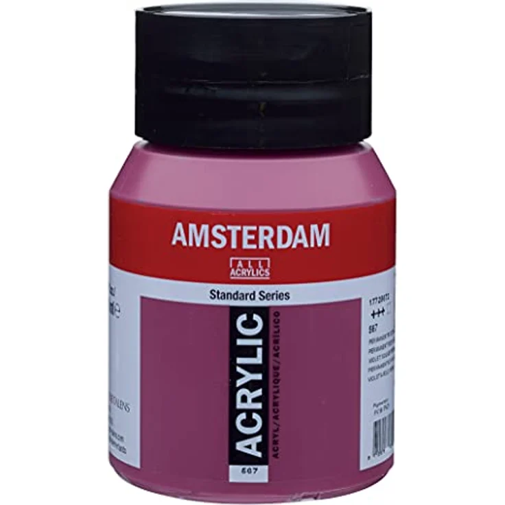 Amsterdam Standard Series Acrylfarbe, 500 ml Flasche, Permanentrotviolett 567, hohe Lichtechtheit, alkalibeständig, schnelltrocknend – Bild 1
