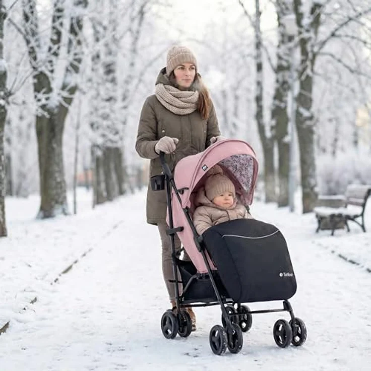 TULANO Kinderwagen Davos 35, Kombikinderwagen mit kompakt Design und Extras, rosa – Bild 10
