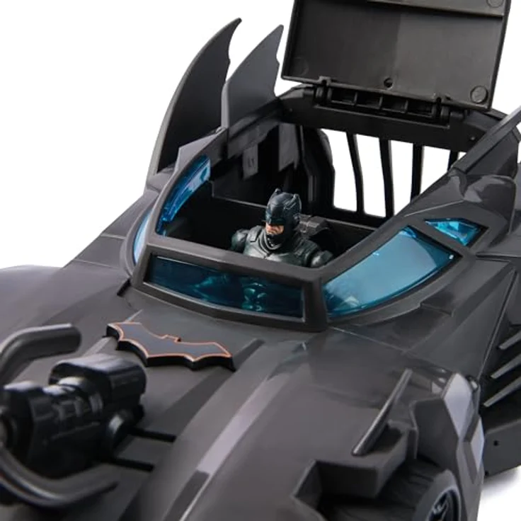 Spin Master DC Batman Crusader Bundle, Batmobile mit 4 x 10 cm Actionfiguren (Batman, Nightwing, Joker, Clayface) und BatHook-Launcher – Bild 2