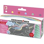 Eberhard Faber 526560 - Straßenmalkreiden mit Glitzereffekt, in 6 leuchtenden Farben und Einhornform, für bunten Malspaß auf Asphalt und Gehwegen