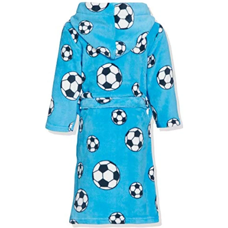 Playshoes Jungen Fleece-Bademantel Fußball 340151, 7 - Blau, 98-104 – Bild 2