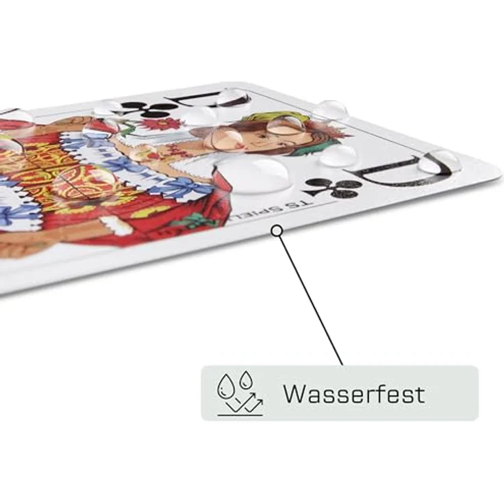 TS Spielkarten Doppelkopf Senioren Spielkarten, 100% Kunststoff Premium, Extra große Symbole, wasserfest, französisches Bild – Bild 2