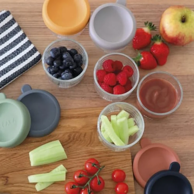 Beaba Aufbewahrungsbehälter 6er Pack aus Glas, 150 ml, hitzebeständig und gefriergeeignet, Sunrise – Bild 2