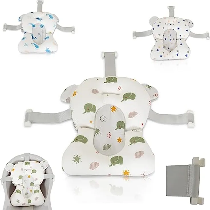 Moni Baby-Badekissen Sea Stars HA-B48, Badeauflage, Kunststoff Clips, ab Geburt, Farben:grün