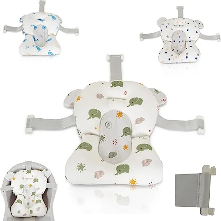 Moni Baby-Badekissen Sea Stars HA-B48, Badeauflage, Kunststoff Clips, ab Geburt, Farben:grün – Bild 1