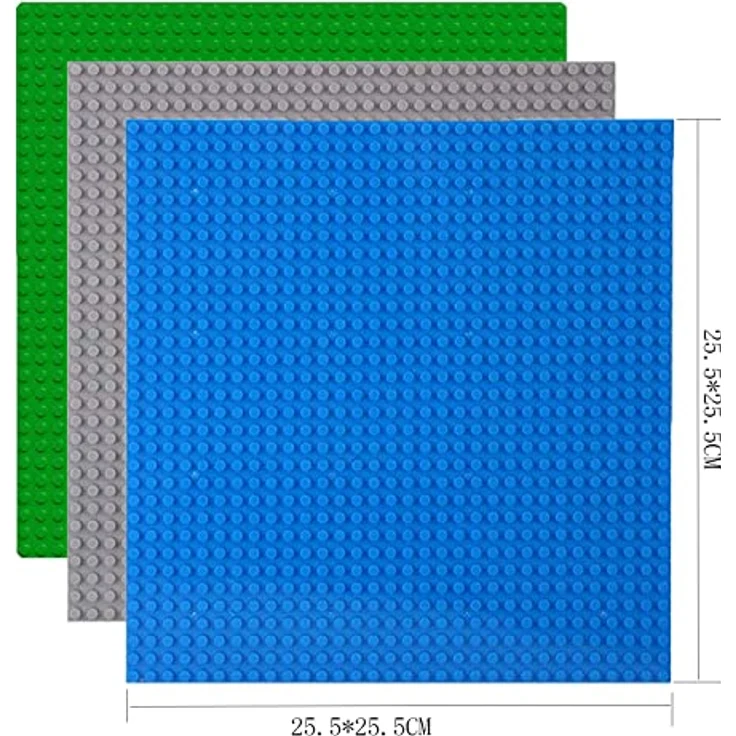 6 Kompatibel mit Bauplatte Lego Classic, Platten-Set Bauplatte Kompatibel mit Meisten Marken, Grundplatte,Grüne Blaue Graue Grundplatte,25. 5*25. 5cm – Bild 6
