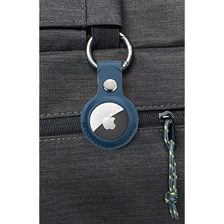 TROIKA Schlüsselanhänger Schutzhülle für APPLE AirTag® Ortungsknopf AIRTAG, Schwarzes Kunstleder mit gunmetalfarbenen Metallteilen – Bild 5